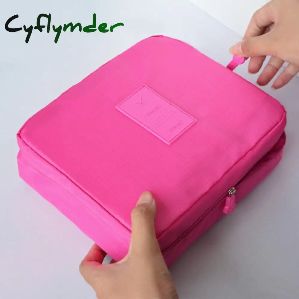 Cyflymder Womens Cosmetic Toiletry Bags Travel Makeup Bag Girl’s Cute Printing Organizer Make Up