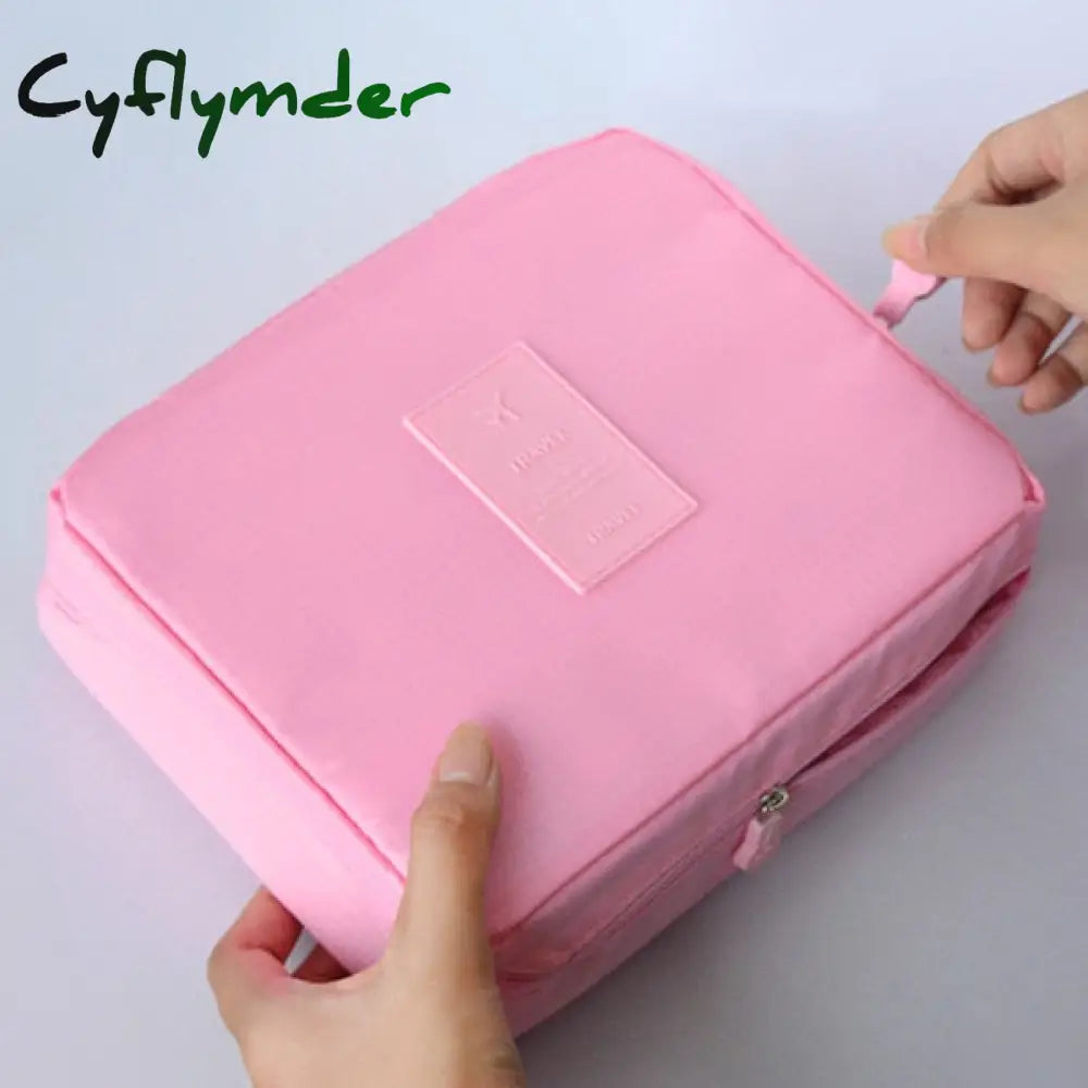 Cyflymder Womens Cosmetic Toiletry Bags Travel Makeup Bag Girl’s Cute Printing Organizer Make Up