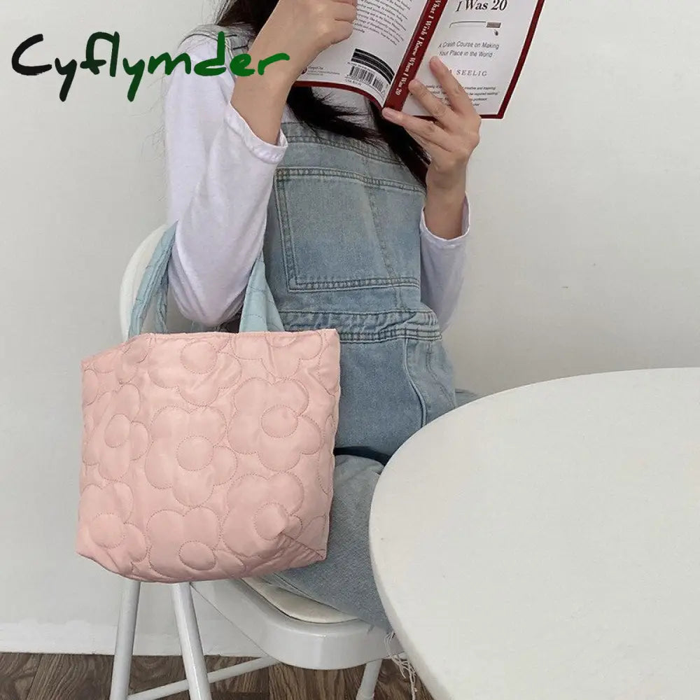 Cyflymder Women’s Cotton Handbags Mini Shoulder Bag Purses Flower Canvas Tote Open Sweet Small