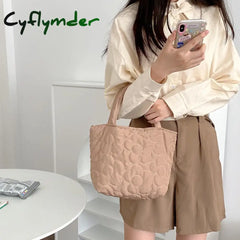 Cyflymder Women’s Cotton Handbags Mini Shoulder Bag Purses Flower Canvas Tote Open Sweet Small