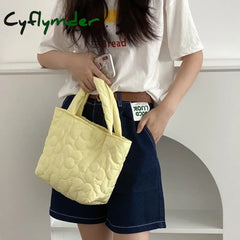 Cyflymder Women’s Cotton Handbags Mini Shoulder Bag Purses Flower Canvas Tote Open Sweet Small