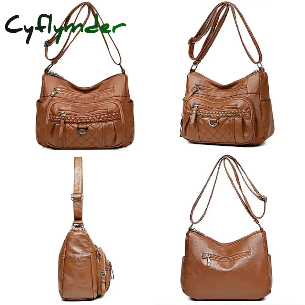 Cyflymder Women’s Crossbody Bag Shoulder Hobo Pu Leather Outdoor Daily Holiday Buttons Zipper