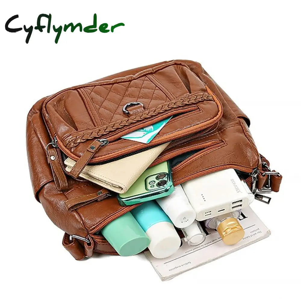 Cyflymder Women’s Crossbody Bag Shoulder Hobo Pu Leather Outdoor Daily Holiday Buttons Zipper