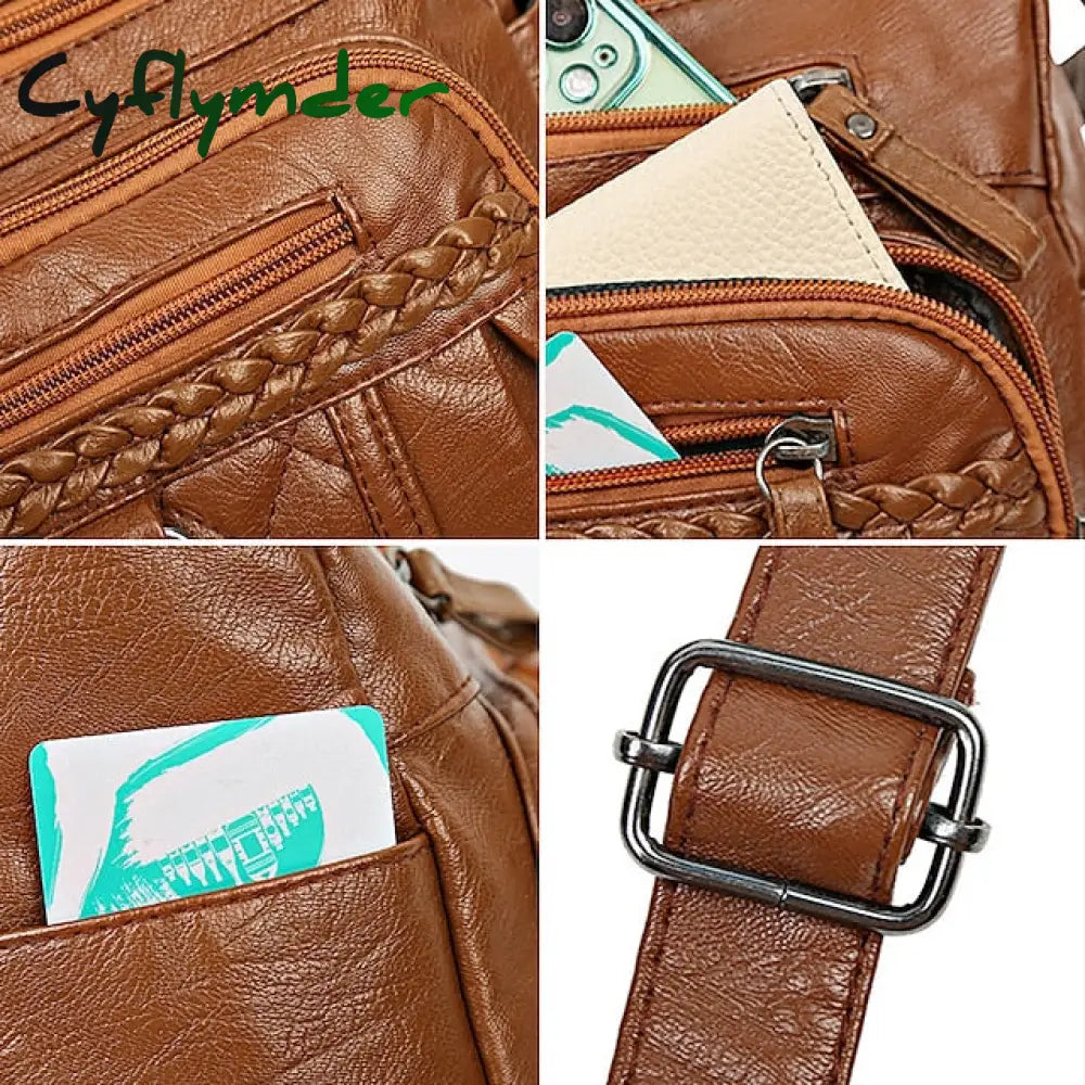 Cyflymder Women’s Crossbody Bag Shoulder Hobo Pu Leather Outdoor Daily Holiday Buttons Zipper