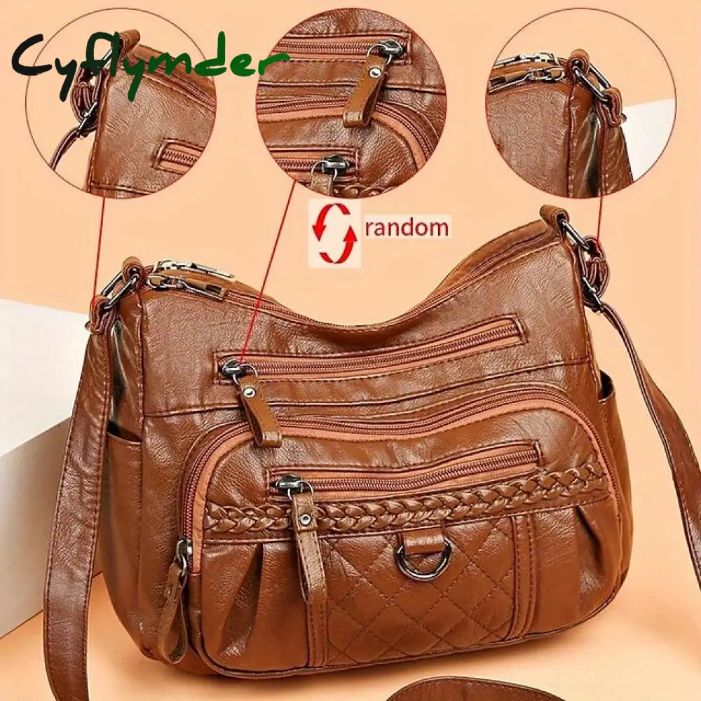 Cyflymder Women’s Crossbody Bag Shoulder Hobo Pu Leather Outdoor Daily Holiday Buttons Zipper