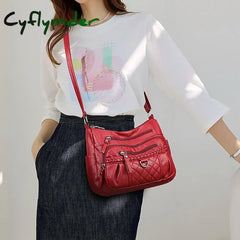 Cyflymder Women’s Crossbody Bag Shoulder Hobo Pu Leather Outdoor Daily Holiday Buttons Zipper