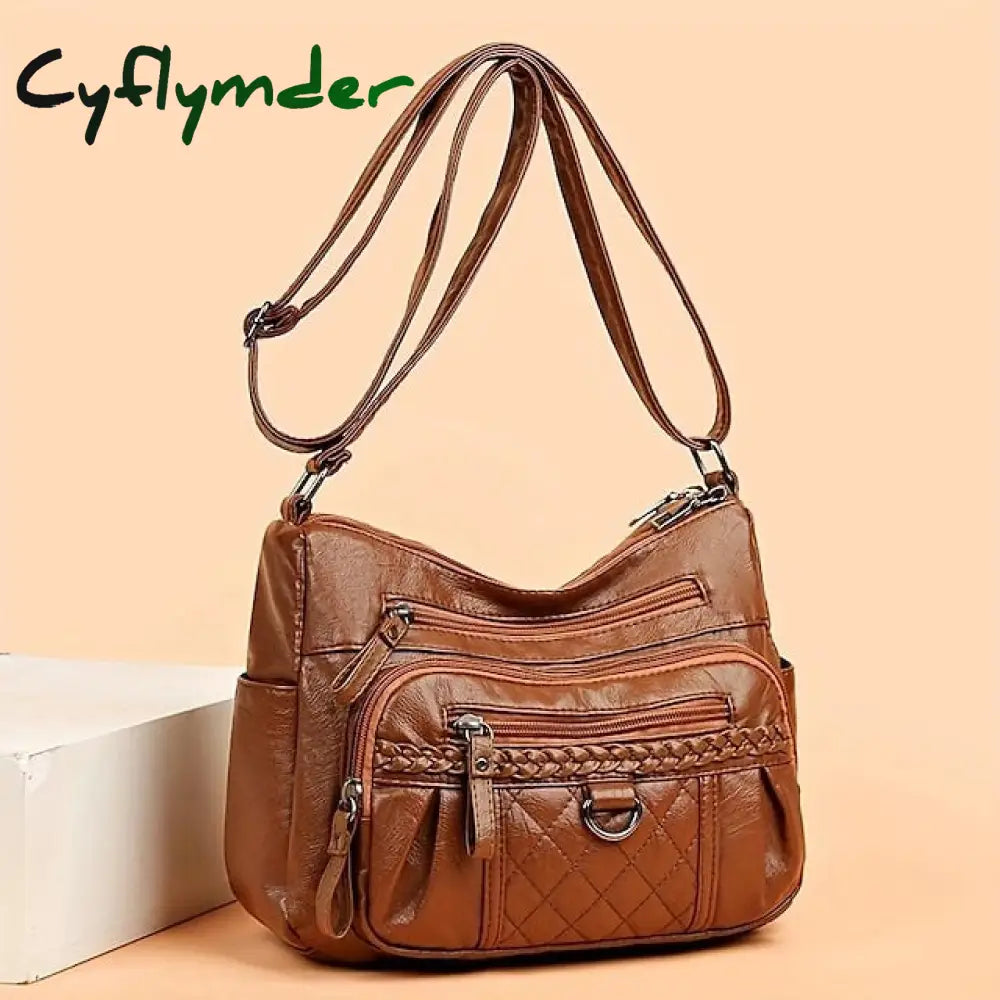 Cyflymder Women’s Crossbody Bag Shoulder Hobo Pu Leather Outdoor Daily Holiday Buttons Zipper