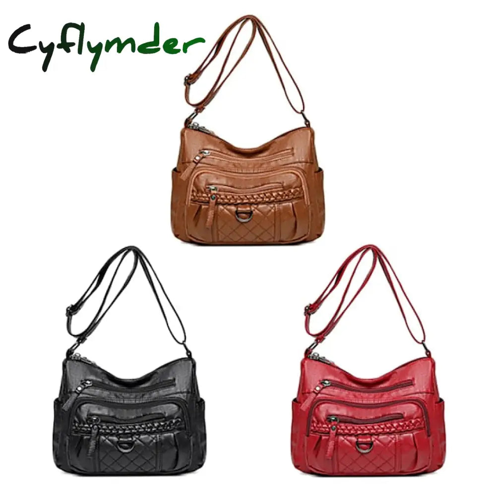 Cyflymder Women’s Crossbody Bag Shoulder Hobo Pu Leather Outdoor Daily Holiday Buttons Zipper