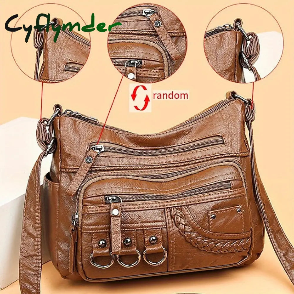 Cyflymder Women’s Crossbody Bag Shoulder Hobo Pu Leather Outdoor Daily Holiday Rivet Buttons