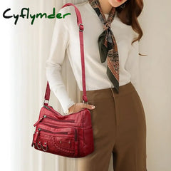 Cyflymder Women’s Crossbody Bag Shoulder Hobo Pu Leather Outdoor Daily Holiday Rivet Buttons