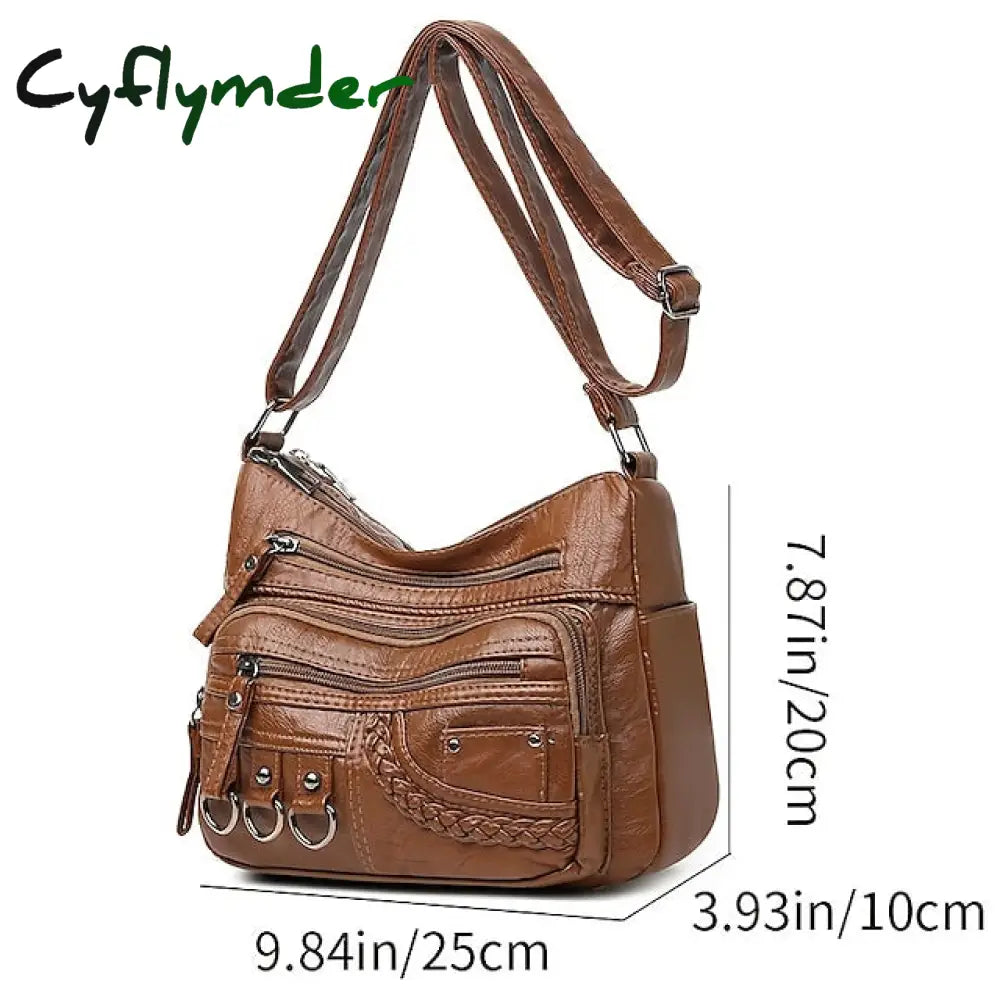 Cyflymder Women’s Crossbody Bag Shoulder Hobo Pu Leather Outdoor Daily Holiday Rivet Buttons