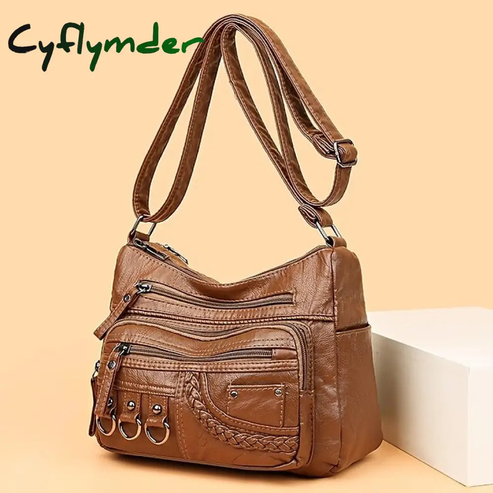Cyflymder Women’s Crossbody Bag Shoulder Hobo Pu Leather Outdoor Daily Holiday Rivet Buttons