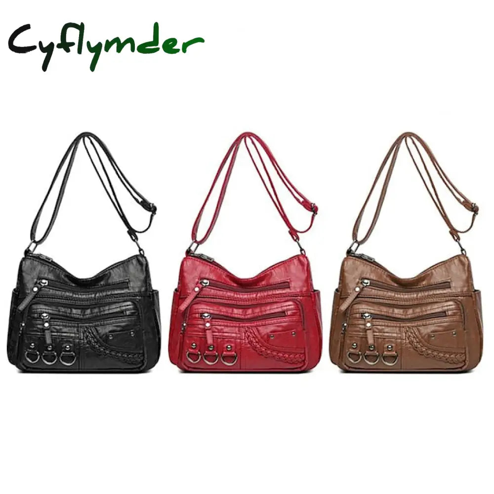 Cyflymder Women’s Crossbody Bag Shoulder Hobo Pu Leather Outdoor Daily Holiday Rivet Buttons