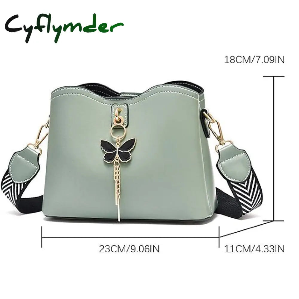 Cyflymder Women’s Crossbody Bag Shoulder Pu Leather Office Daily Holiday Pendant Zipper Adjustable