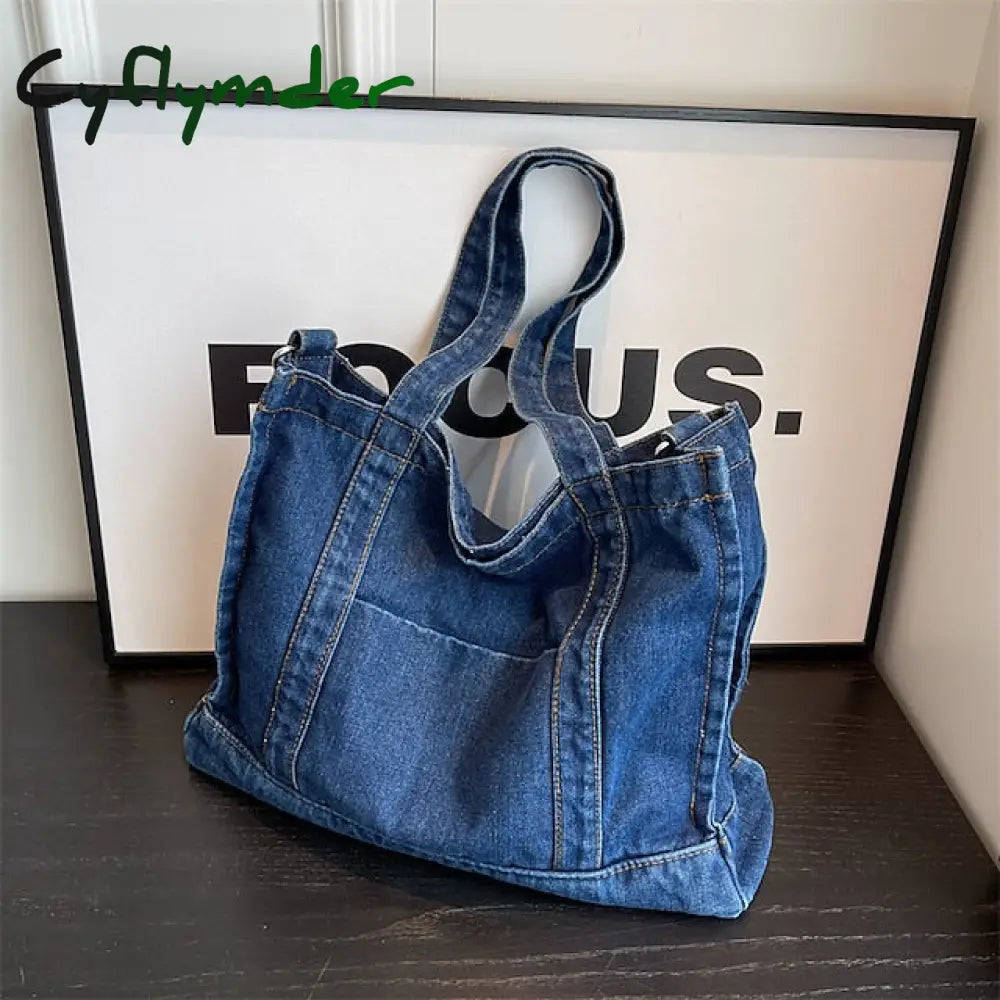 Cyflymder Women’s Crossbody Bag Tote Shoulder Canvas Denim Outdoor Daily Holiday Zipper Large