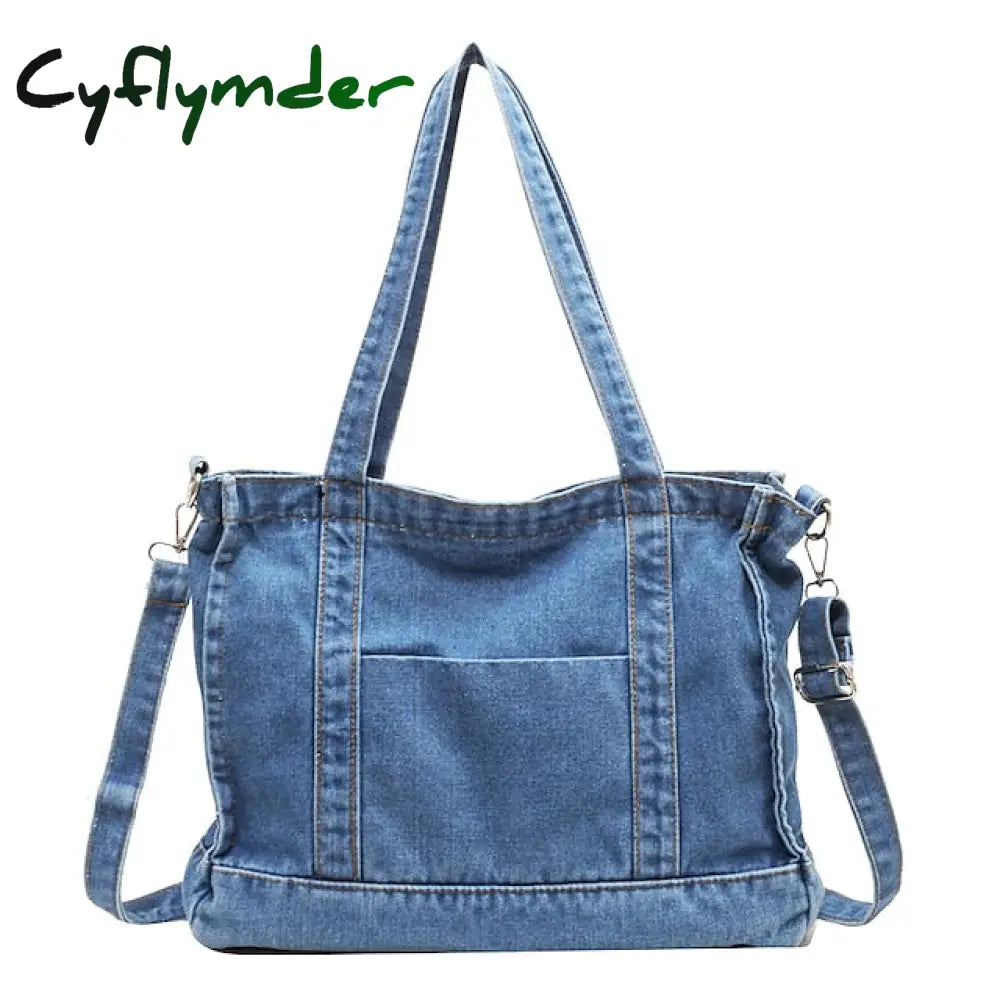 Cyflymder Women’s Crossbody Bag Tote Shoulder Canvas Denim Outdoor Daily Holiday Zipper Large