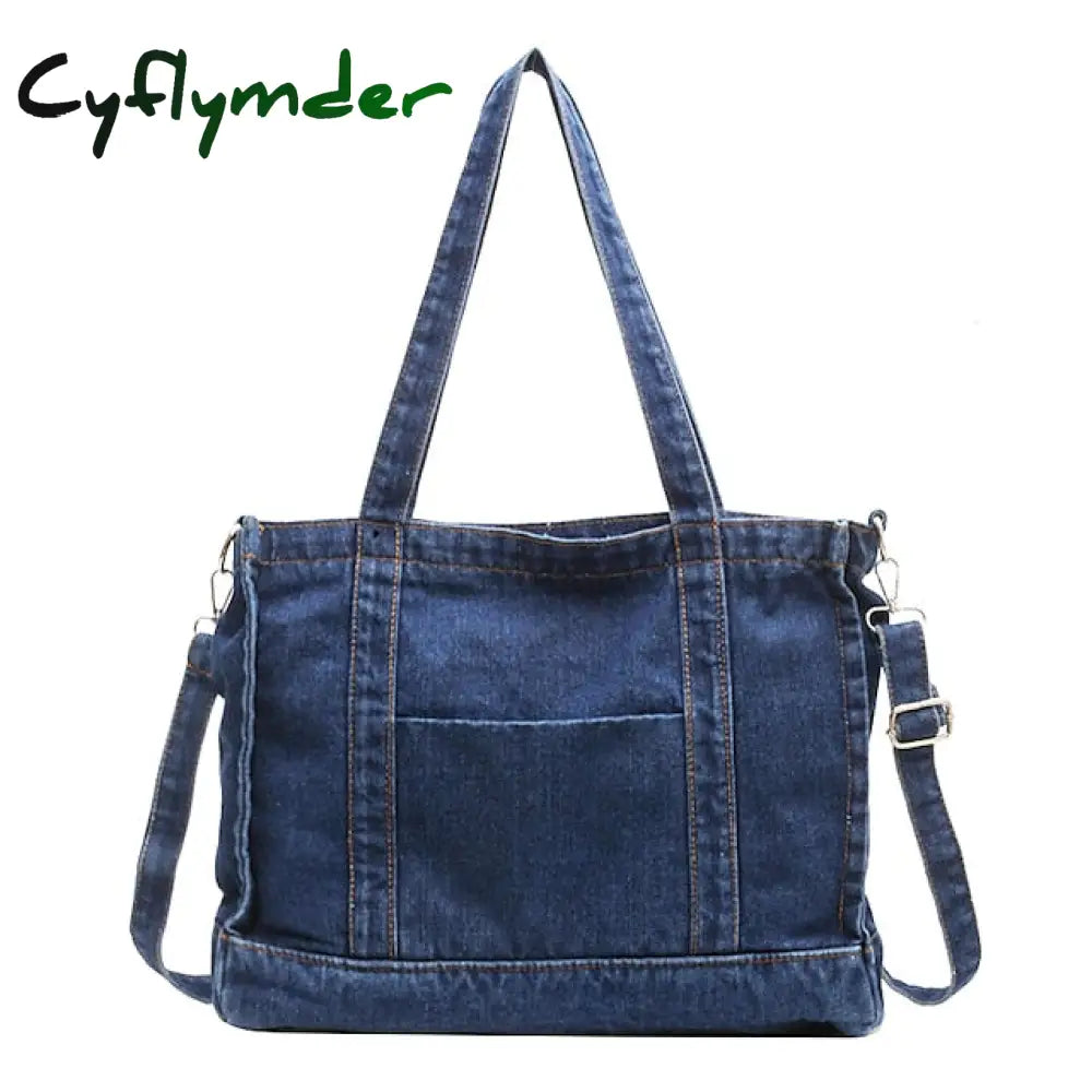 Cyflymder Women’s Crossbody Bag Tote Shoulder Canvas Denim Outdoor Daily Holiday Zipper Large