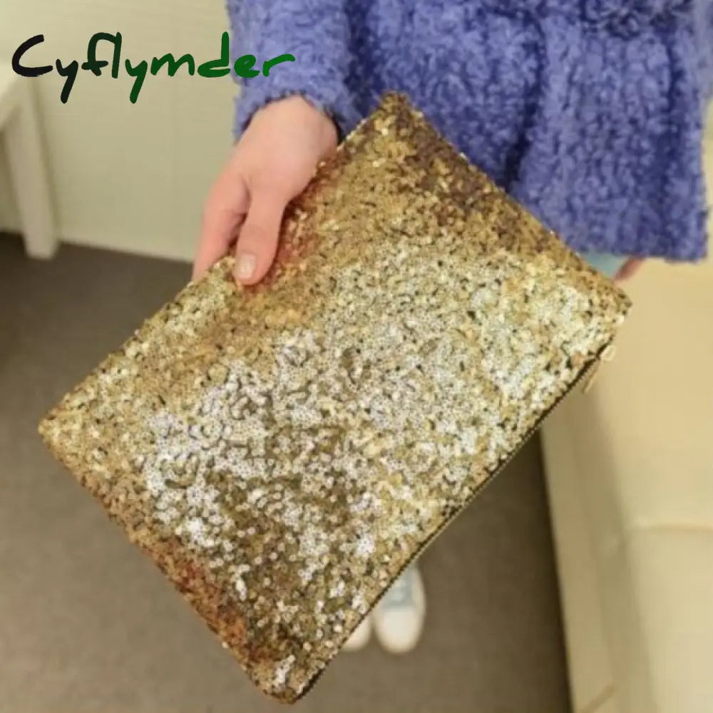 Cyflymder Women’s Evening Clutch Bag Glitter Sequin Handbag Luxury Sparkling Wedding Christmas