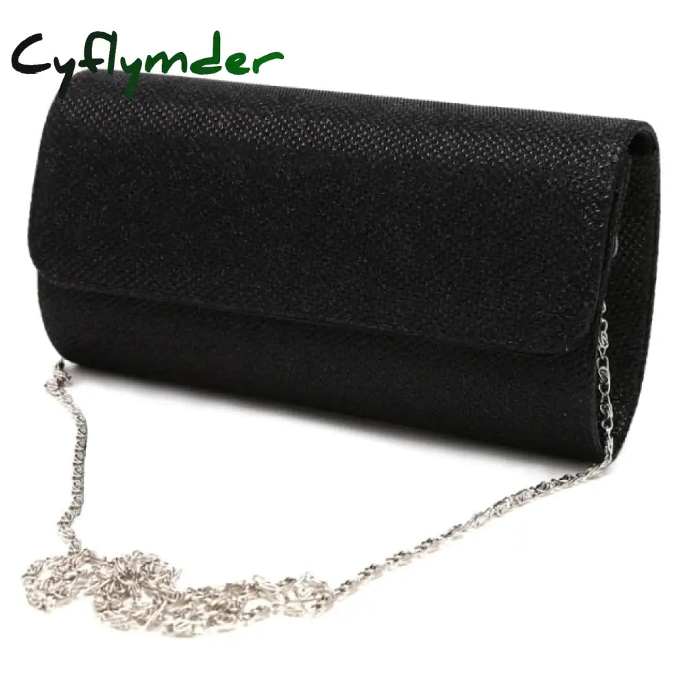 Cyflymder Women’s Evening Shoulder Bag Bridal Clutch Party Prom Wedding Envelope Handbag Black