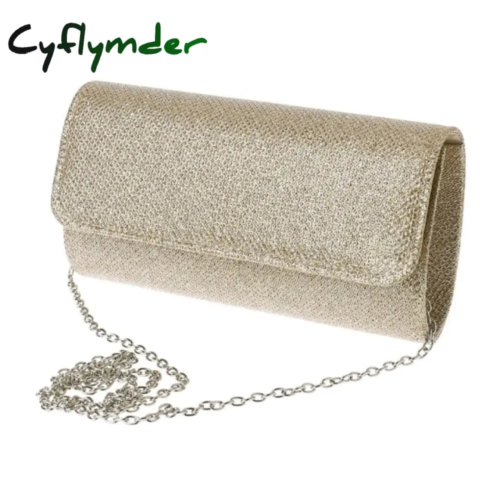 Cyflymder Women’s Evening Shoulder Bag Bridal Clutch Party Prom Wedding Envelope Handbag Champange