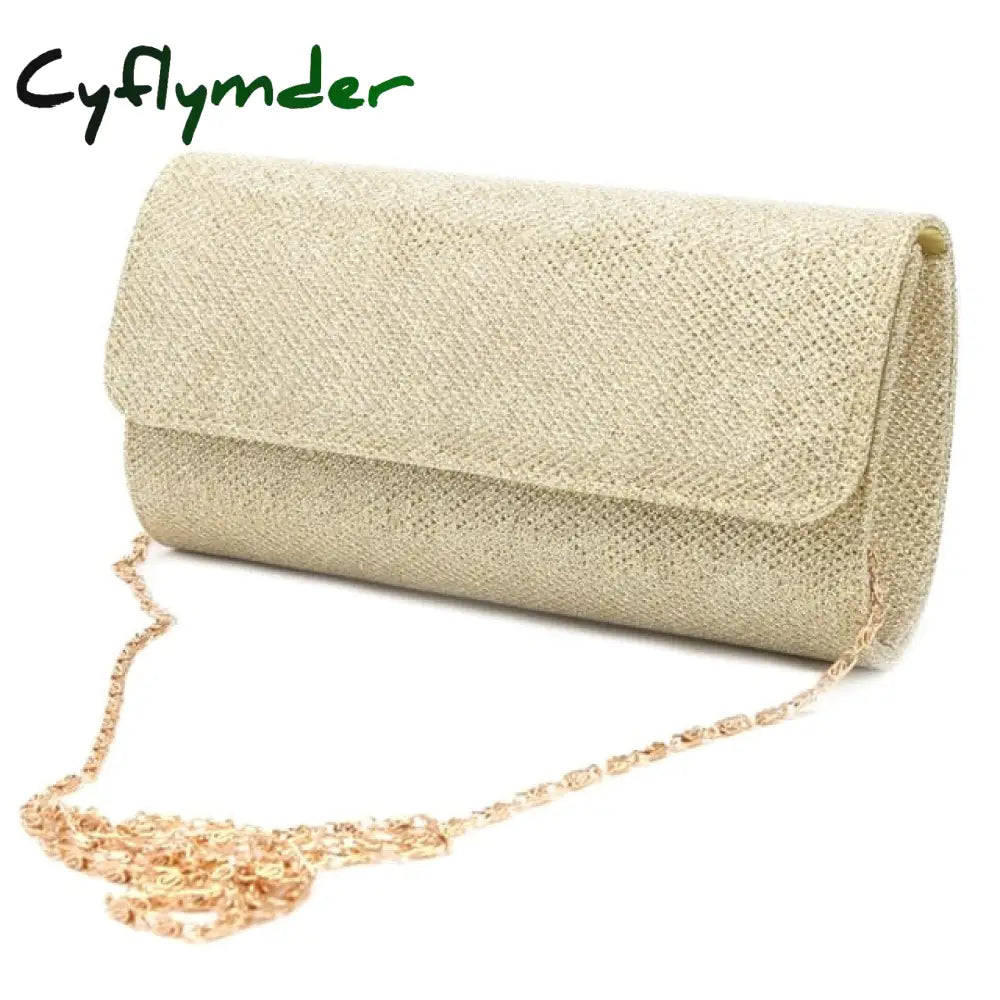 Cyflymder Women’s Evening Shoulder Bag Bridal Clutch Party Prom Wedding Envelope Handbag Gold