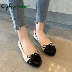 Cyflymder Women’s Flats Shoes Fashion Ballerina Woman Slip-on Loafers Elegant Bow-knot Flat Shoes Ladies Mother Shoes