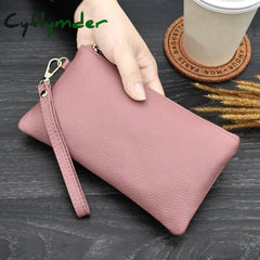 Women's Genuine Leather Wallets Brief Female Clutch Bags Cell Phone Bags Fashion Purses Cow Leather Long Wallets