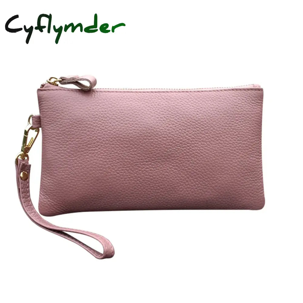 Cyflymder Women’s Genuine Leather Wallets Brief Female Clutch Bags Cell Phone Fashion Purses Cow