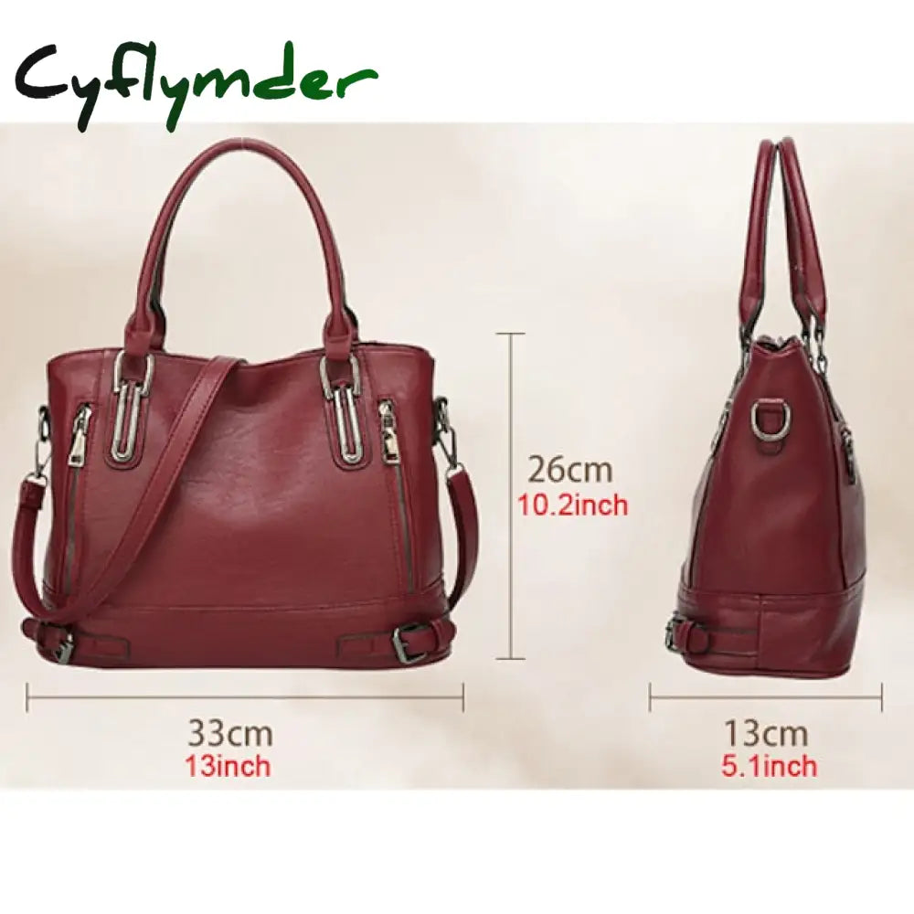 Cyflymder Women’s Handbag Satchel Top Handle Bag Pu Leather Office Daily Going Out Zipper