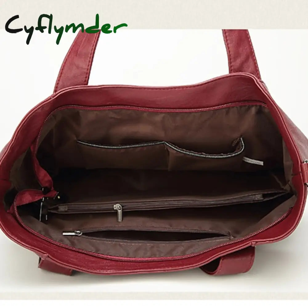 Cyflymder Women’s Handbag Satchel Top Handle Bag Pu Leather Office Daily Going Out Zipper