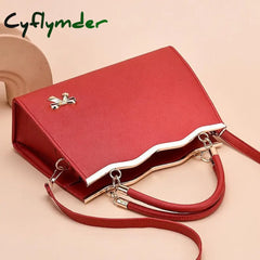 Cyflymder Women’s Handbag Shoulder Bag Pu Leather Daily Beach Bowknot Large Capacity Durable