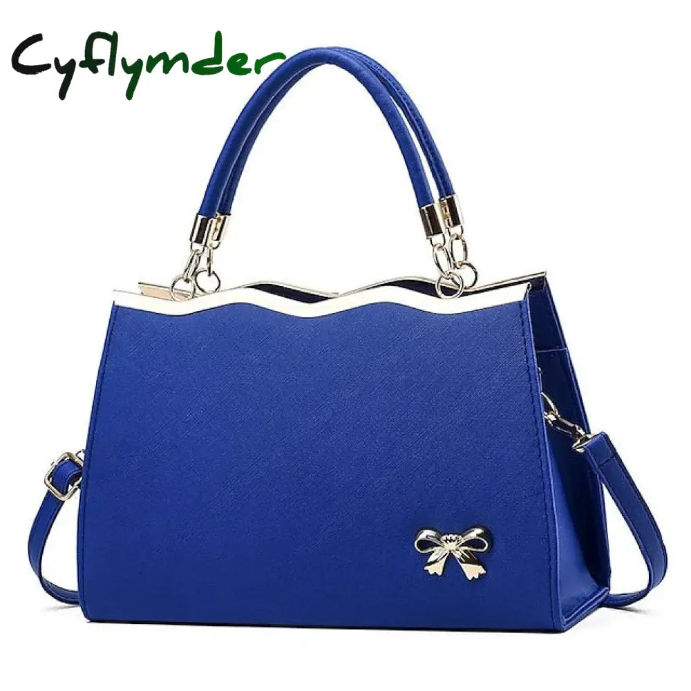 Cyflymder Women’s Handbag Shoulder Bag Pu Leather Daily Beach Bowknot Large Capacity Durable