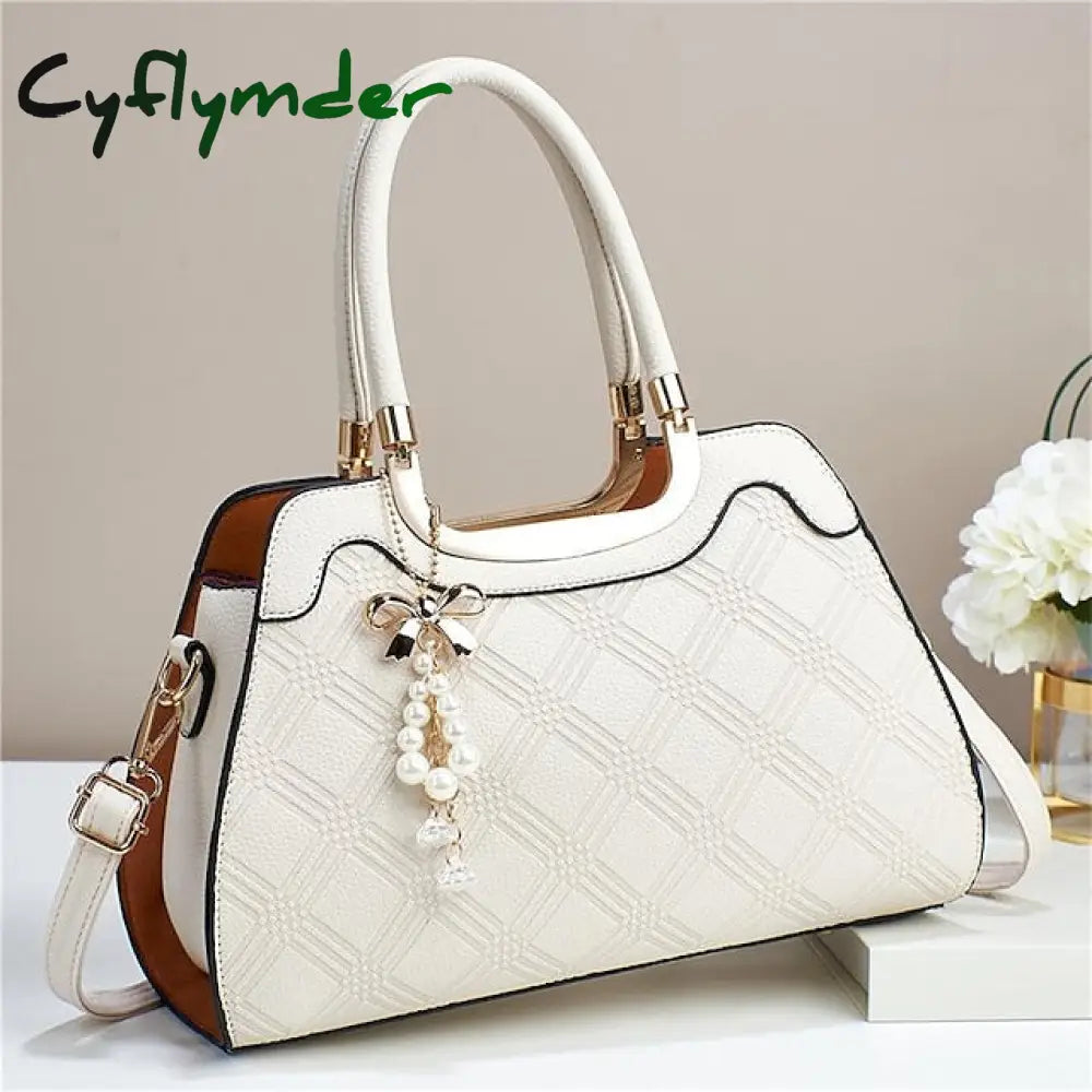 Cyflymder Women’s Handbag Shoulder Bag Pu Leather Office Daily Embossed Large Capacity Breathable