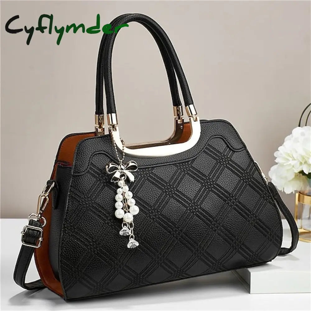 Cyflymder Women’s Handbag Shoulder Bag Pu Leather Office Daily Embossed Large Capacity Breathable