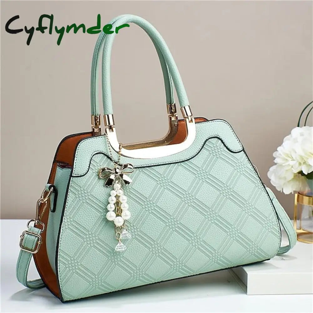 Cyflymder Women’s Handbag Shoulder Bag Pu Leather Office Daily Embossed Large Capacity Breathable