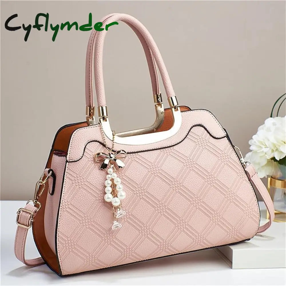 Cyflymder Women’s Handbag Shoulder Bag Pu Leather Office Daily Embossed Large Capacity Breathable