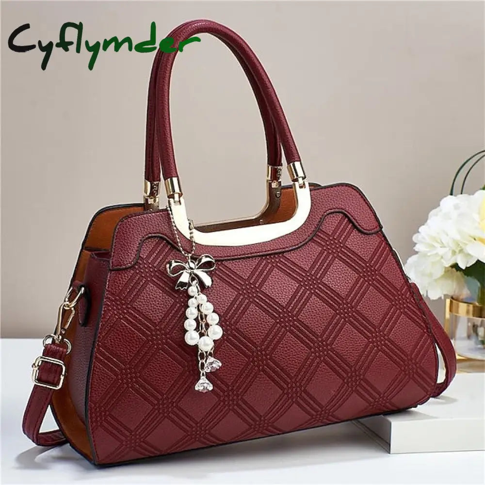 Women's Handbag Shoulder Bag PU Leather Office Daily Embossed Large Capacity Breathable Durable