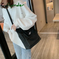 Cyflymder Women’s Handbag Tote Canvas Cross Bag Youth Fashion Casual Large Capacity Cotton