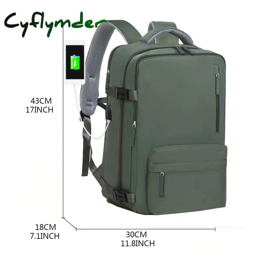 Cyflymder Women’s Laptop Backpack Waterproof Travel Leisure For Men With Shoe Compartment 15 Inch