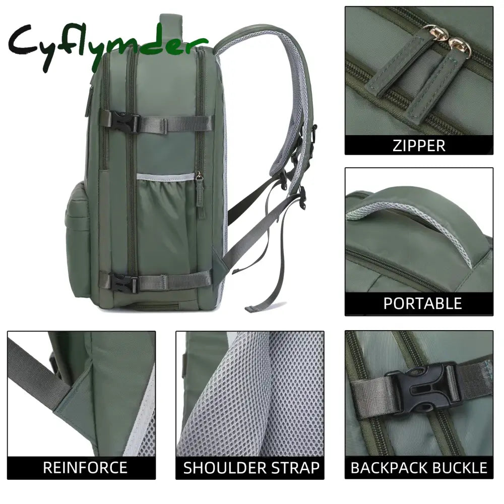 Cyflymder Women’s Laptop Backpack Waterproof Travel Leisure For Men With Shoe Compartment 15 Inch