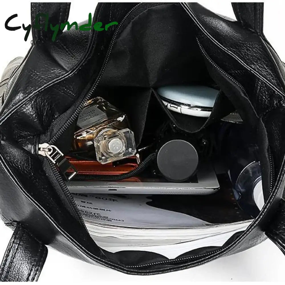 Cyflymder Women’s Luxury Handbag New Fashion Shoulder Bag Large Capacity Retro Soft Pu Leather