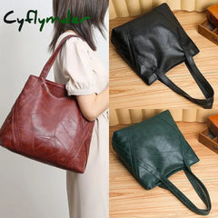 Cyflymder Women’s Luxury Handbag New Fashion Shoulder Bag Large Capacity Retro Soft Pu Leather