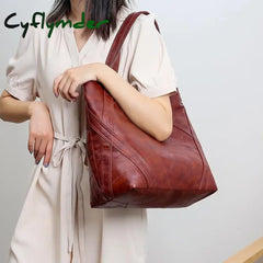 Cyflymder Women’s Luxury Handbag New Fashion Shoulder Bag Large Capacity Retro Soft Pu Leather