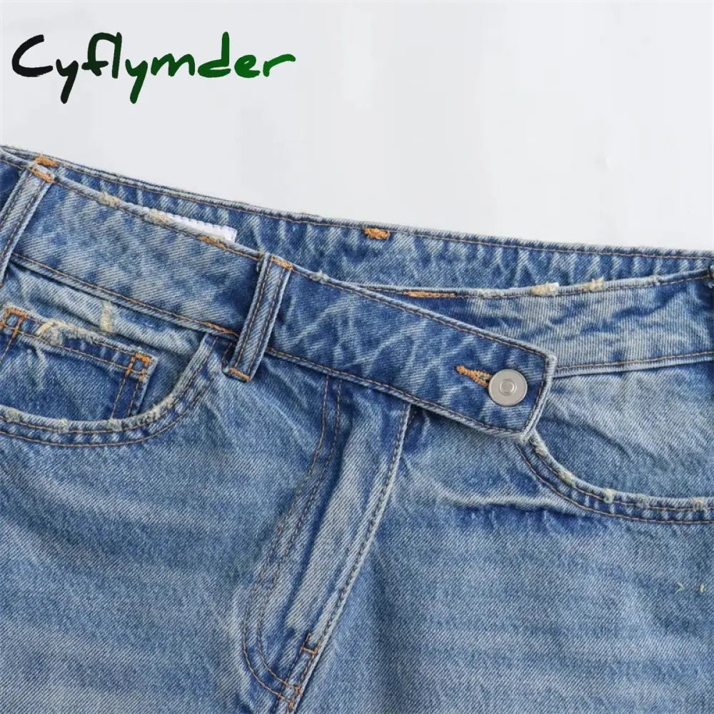 Cyflymder Women’s Mini Skirts 2024 New Spring And Summer Fashion Women Denim Casual Chic High