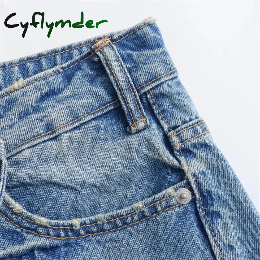 Cyflymder Women’s Mini Skirts 2024 New Spring And Summer Fashion Women Denim Casual Chic High