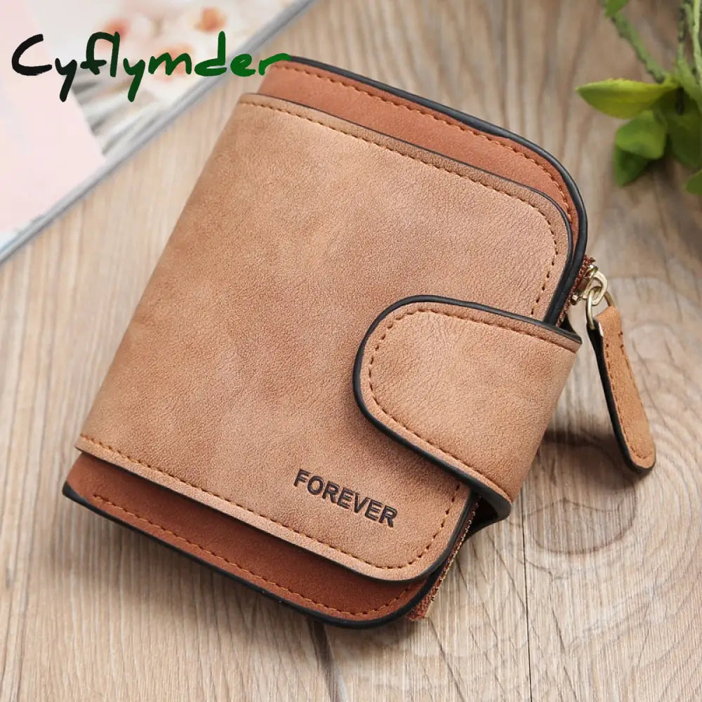 Cyflymder Women’s Multi-Function Short Wallets Pu Leather Matte High-Capacity Casual Coin Purse