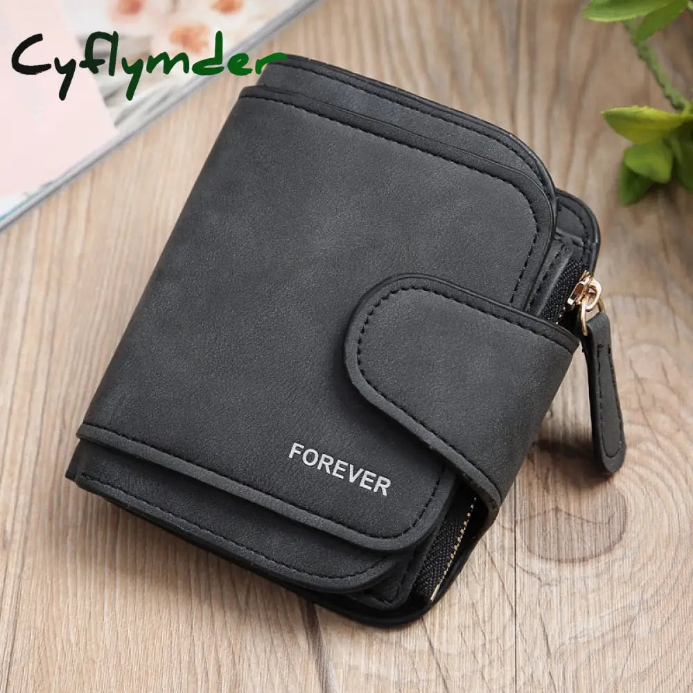 Cyflymder Women’s Multi-Function Short Wallets Pu Leather Matte High-Capacity Casual Coin Purse