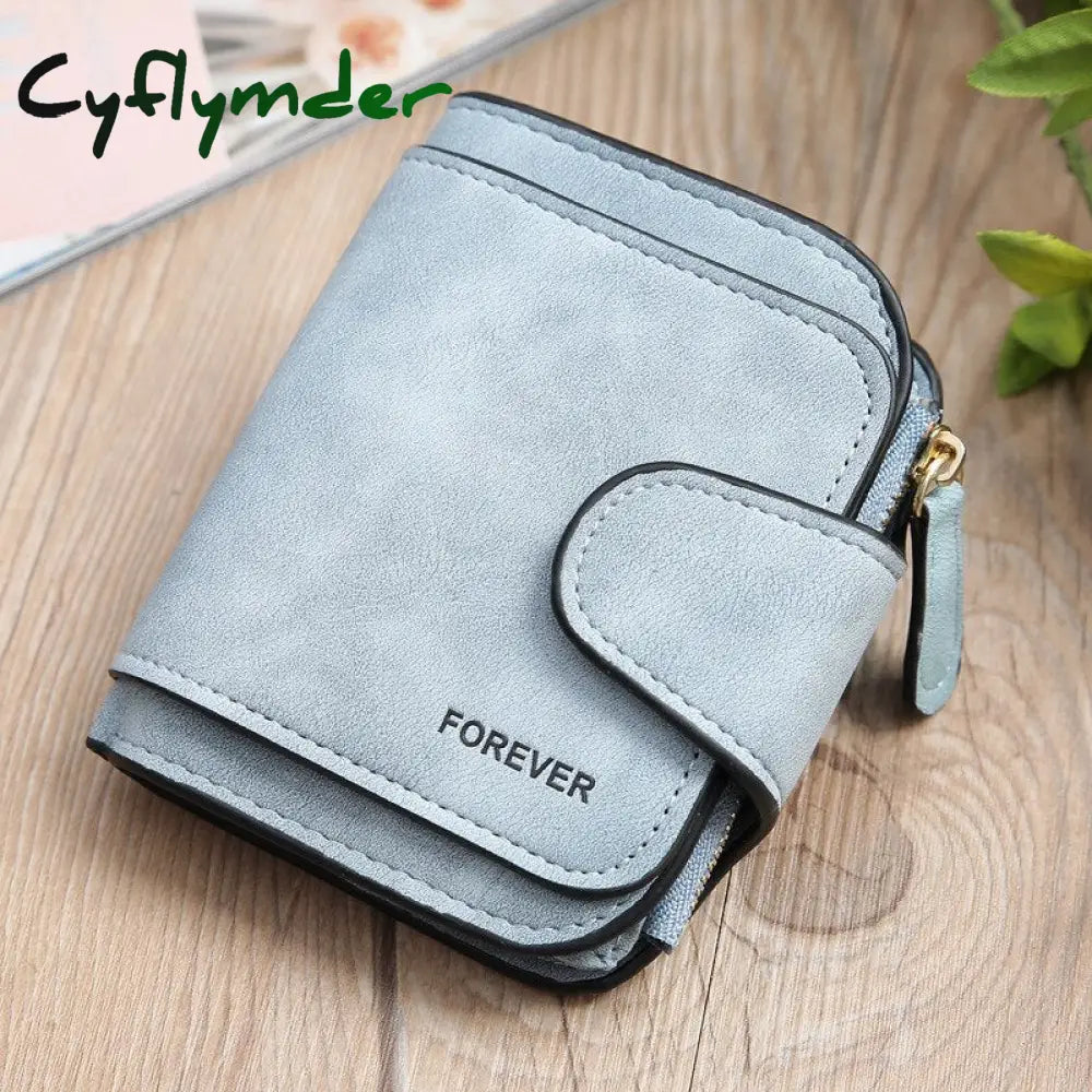 Cyflymder Women’s Multi-Function Short Wallets Pu Leather Matte High-Capacity Casual Coin Purse