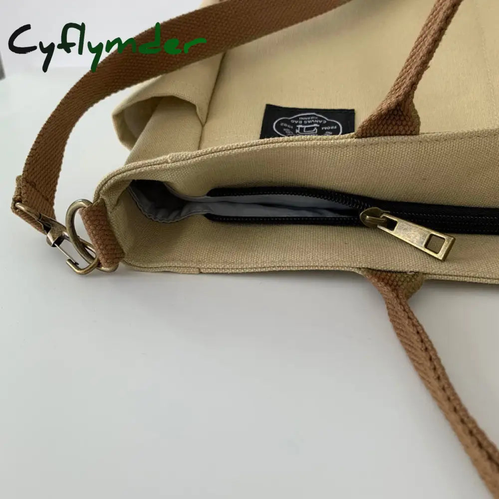 Cyflymder Women’s Retro Large Size Bags Cotton Canvas Shoulder Bag Fashion Crossbody Handbag