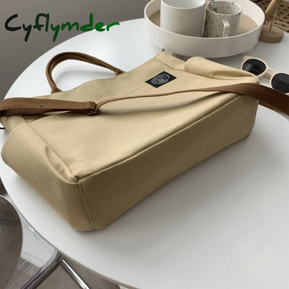 Cyflymder Women’s Retro Large Size Bags Cotton Canvas Shoulder Bag Fashion Crossbody Handbag